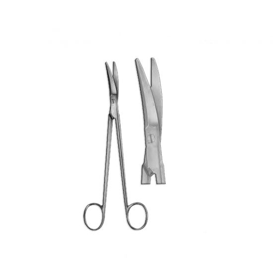 Woods Tonsil Scissors 190mm (71/2”) Curved on flat sharpened outer edge, blunt