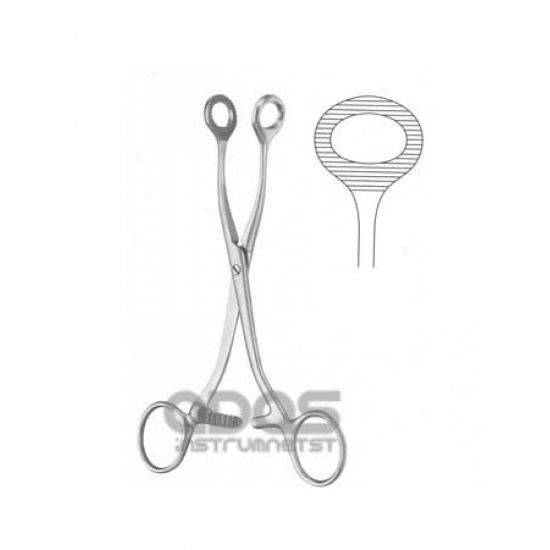 COLLIN TONGUE AND TISSUE GRASPING FORCEPS, 16CM, OVAL JAWS