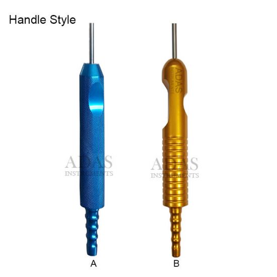 Two standard hole liposuction cannula one piece handle